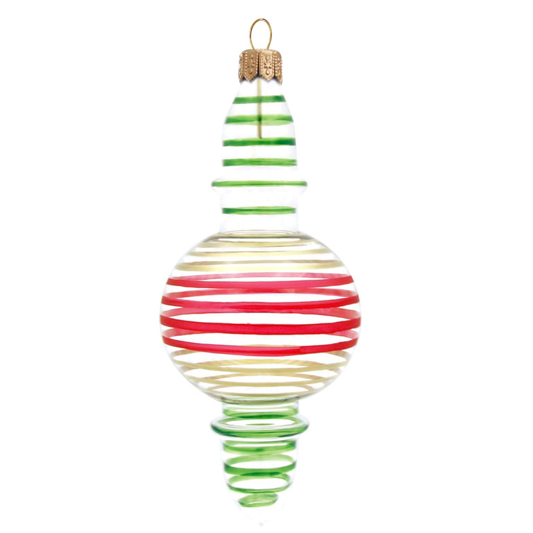 Clear ornament with colourful stripes