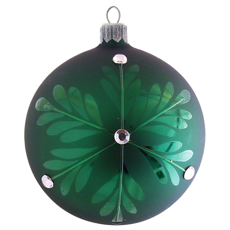 Green snowflake ornament with rhinestones