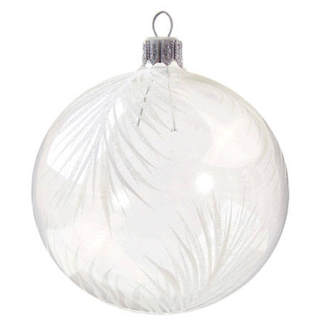 Clear bauble with feather décor