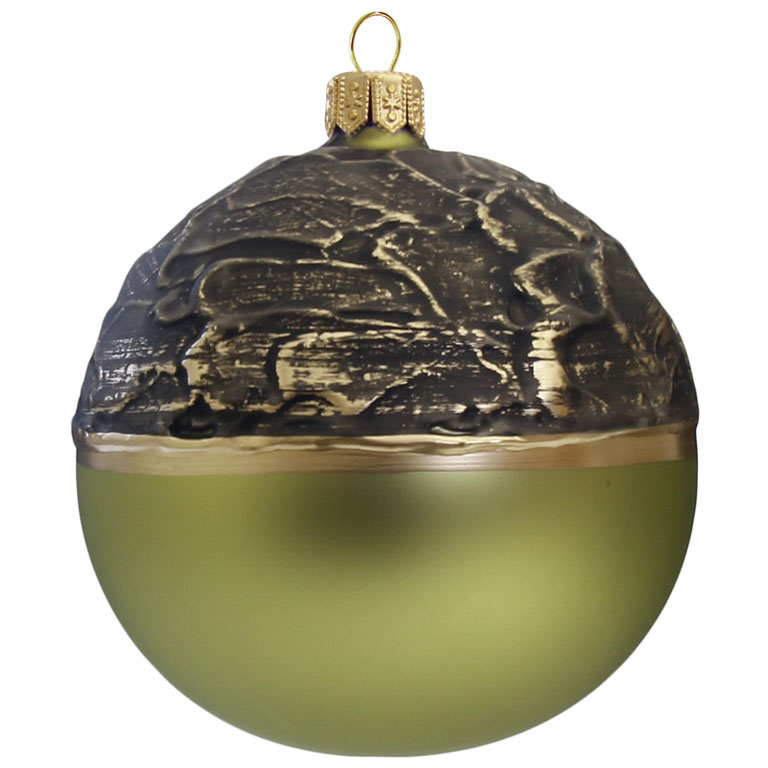 Green bauble with black/golden décor
