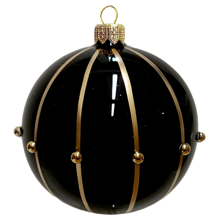 Bauble with bronze stripes and stones