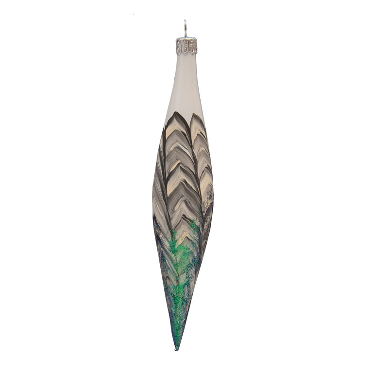 Glass christmas drop with glitters