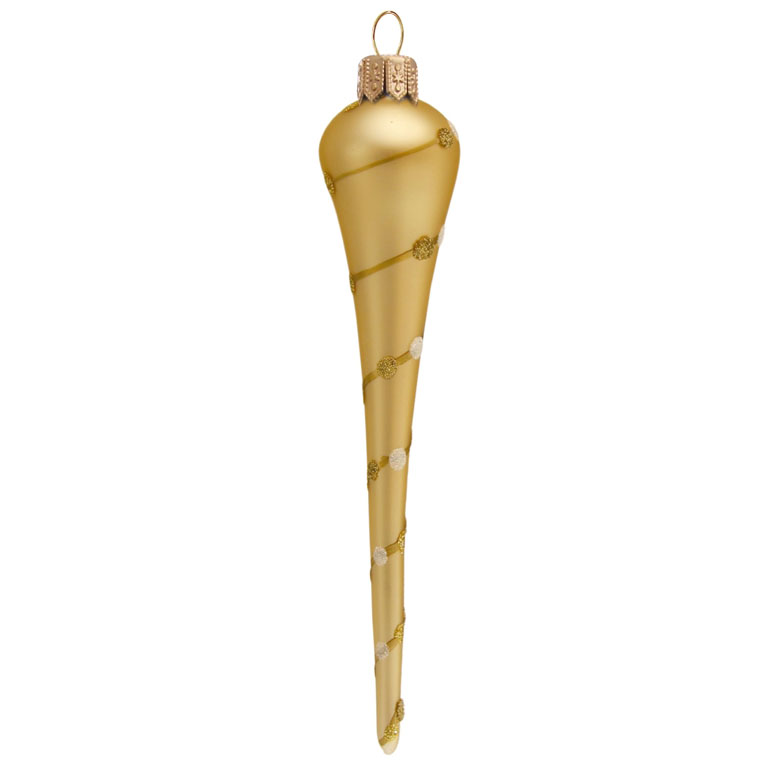 Golden icicle with spiral décor