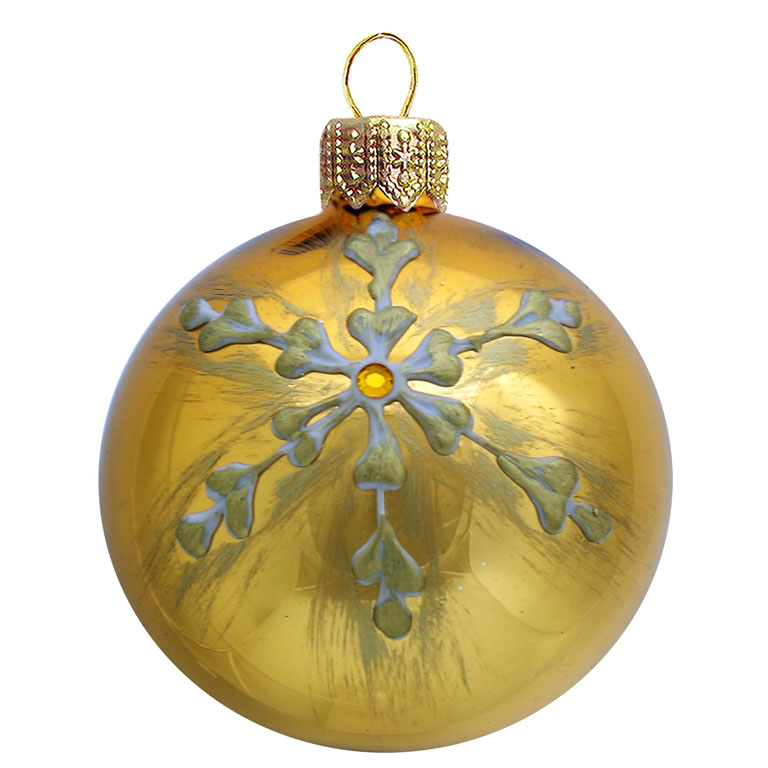 Bauble with bronze flower decor