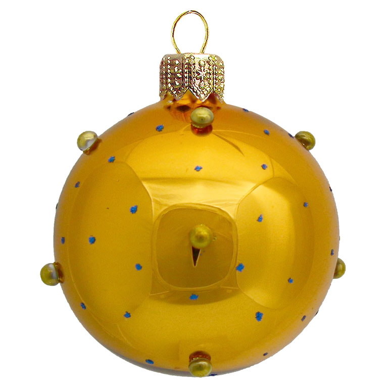 Bauble with blue dots and gold Baubles