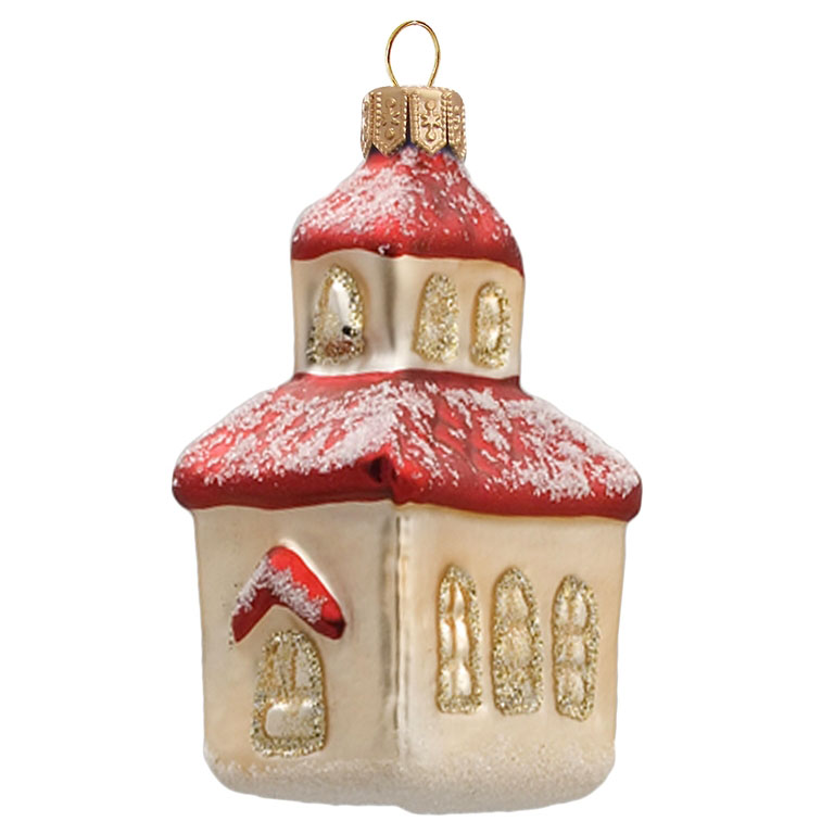 Cream Christmas chapel  ornament
