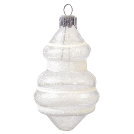 White spinning top shaped ornament