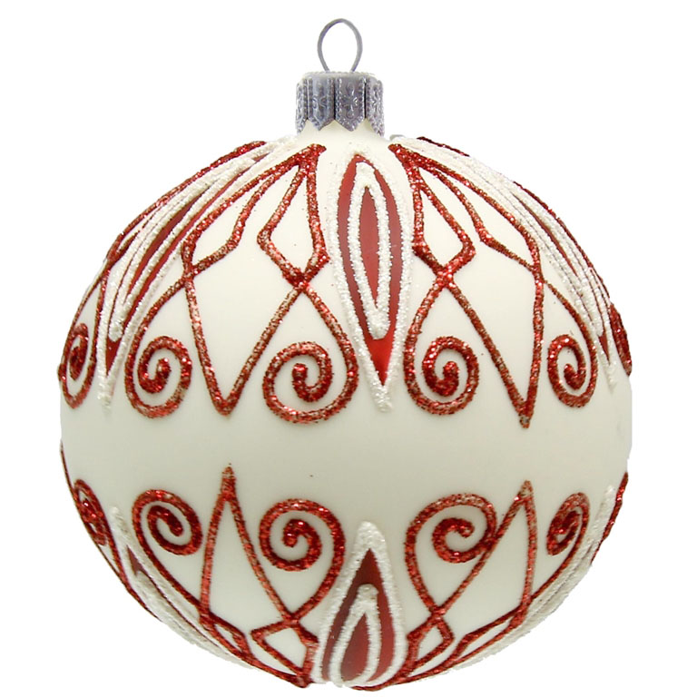 White ball with red decor