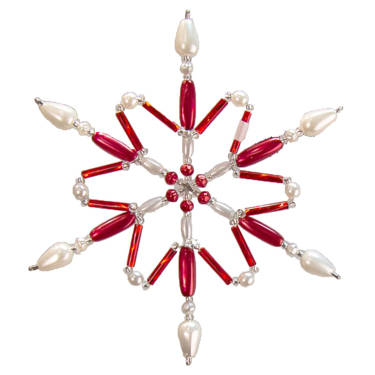 Red beaded star ornament