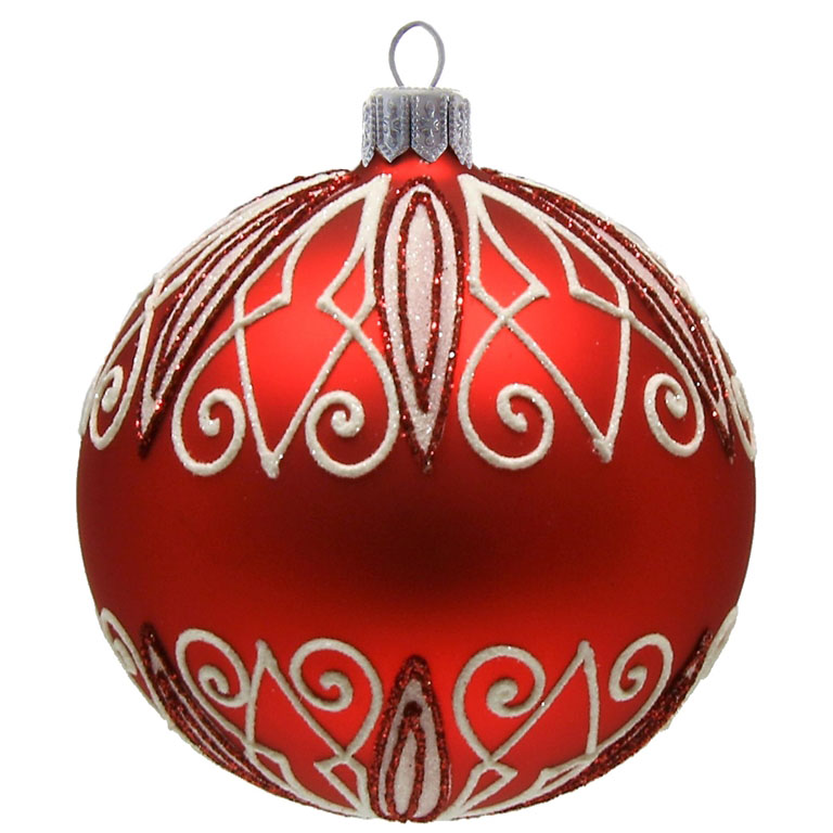 Red matte bauble white decor