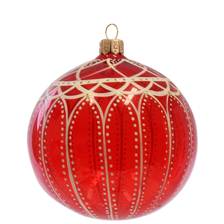 Red bauble with gold decor