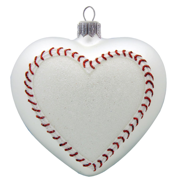 White glass heart ornament