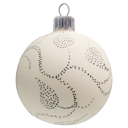 White ornament with black dots