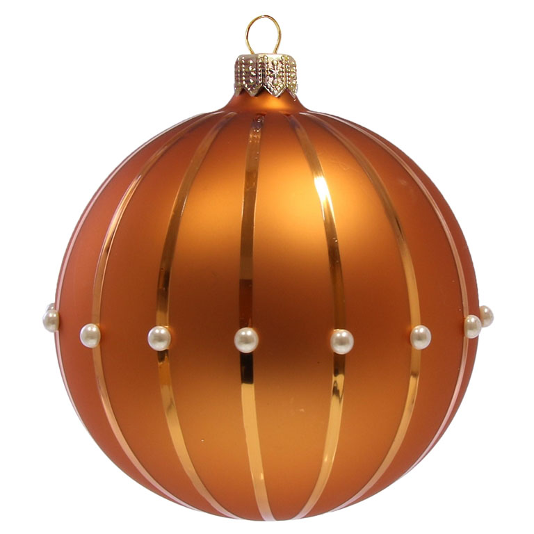Bauble with lack stripes and white dots