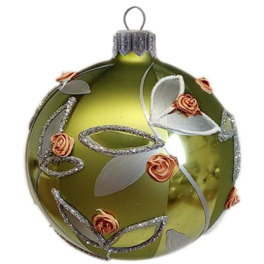 Bauble with leaves and orange roses