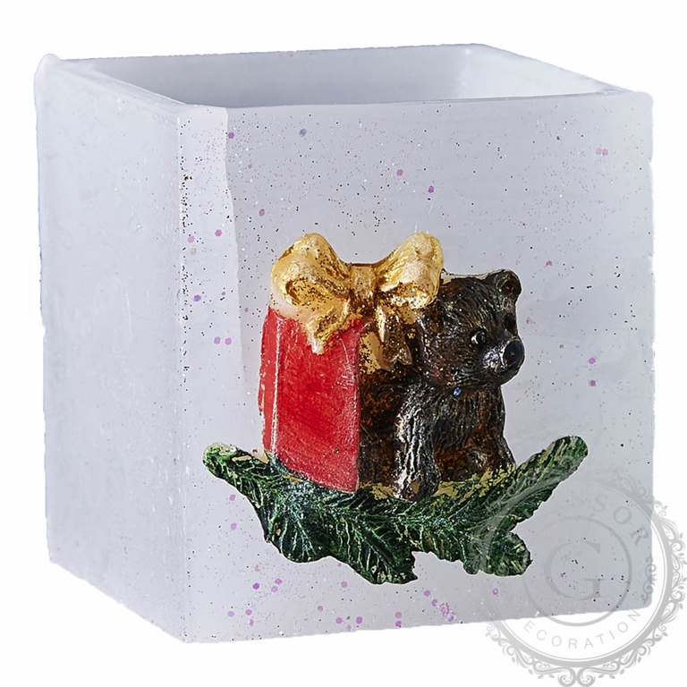 Christmas Decoration - Cream-colored Candle-holder