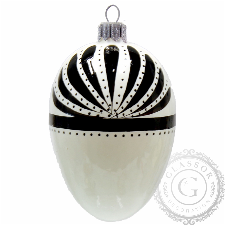 Modern White Egg with Black Décor