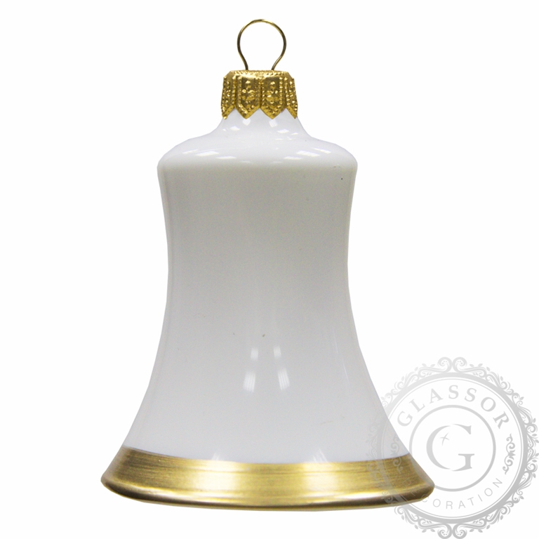 Minimalistic glass bell with golden stripe