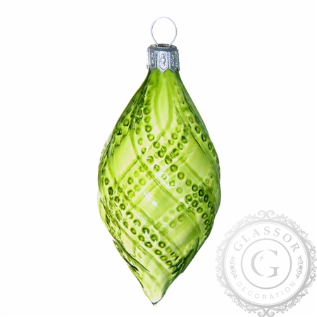 Glass ornament for Christmas tree – green olive