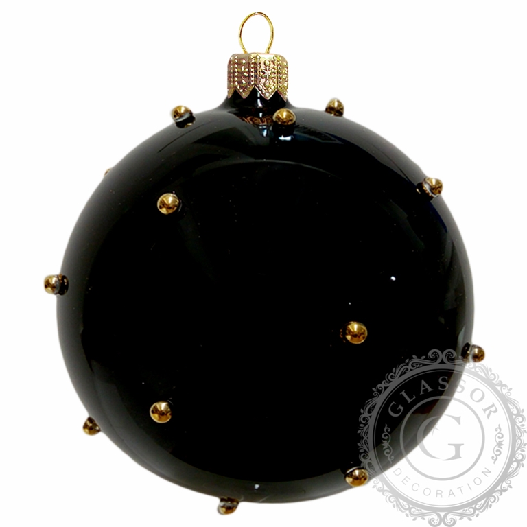 Black ball with golden beads