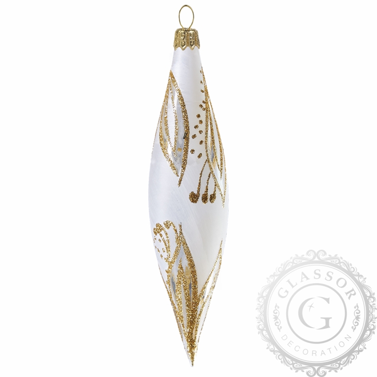 Christmas decorations - teardrop in white color