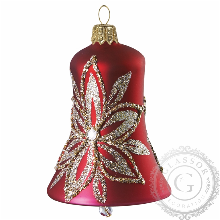 Christmas bell with platinum flower décor