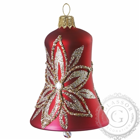 Christmas bell with platinum flower décor