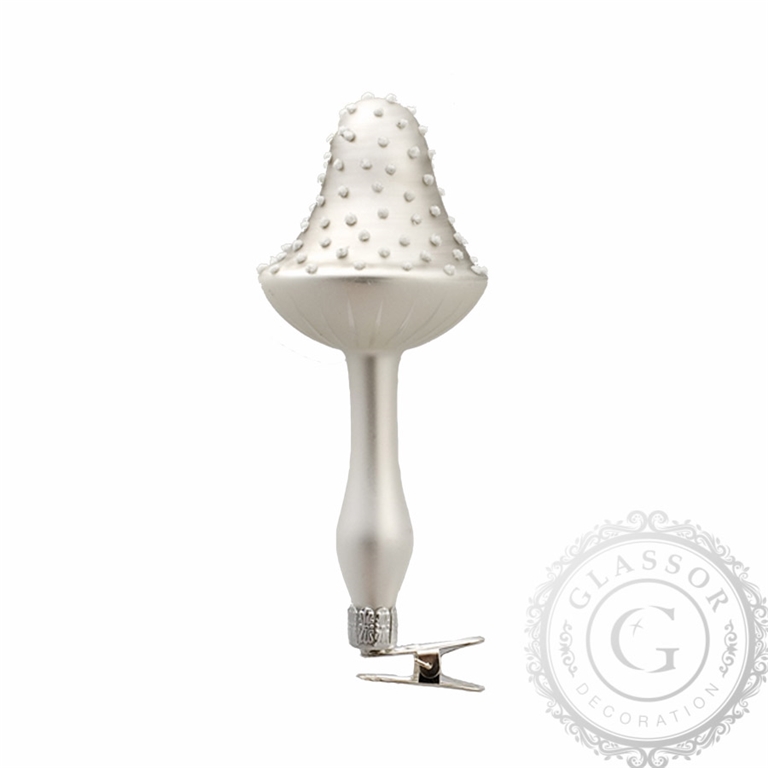 Mushroom with tall cap Christmas ornament
