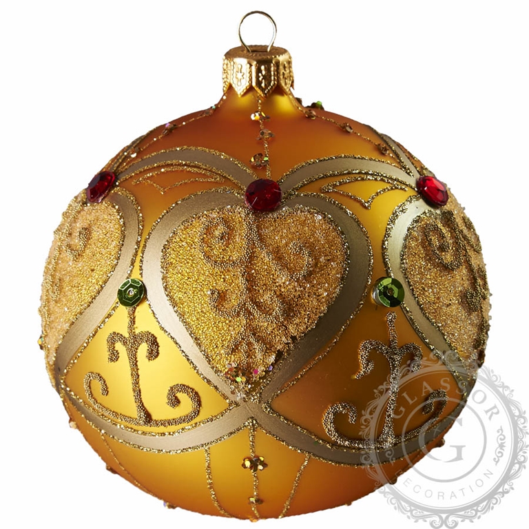 Gold Christmas ball with decor
