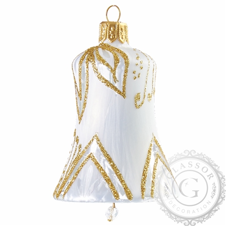 Glass decorations - bell in white transparent color
