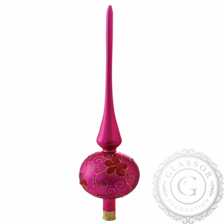 Tree topper dark pink with flower décor