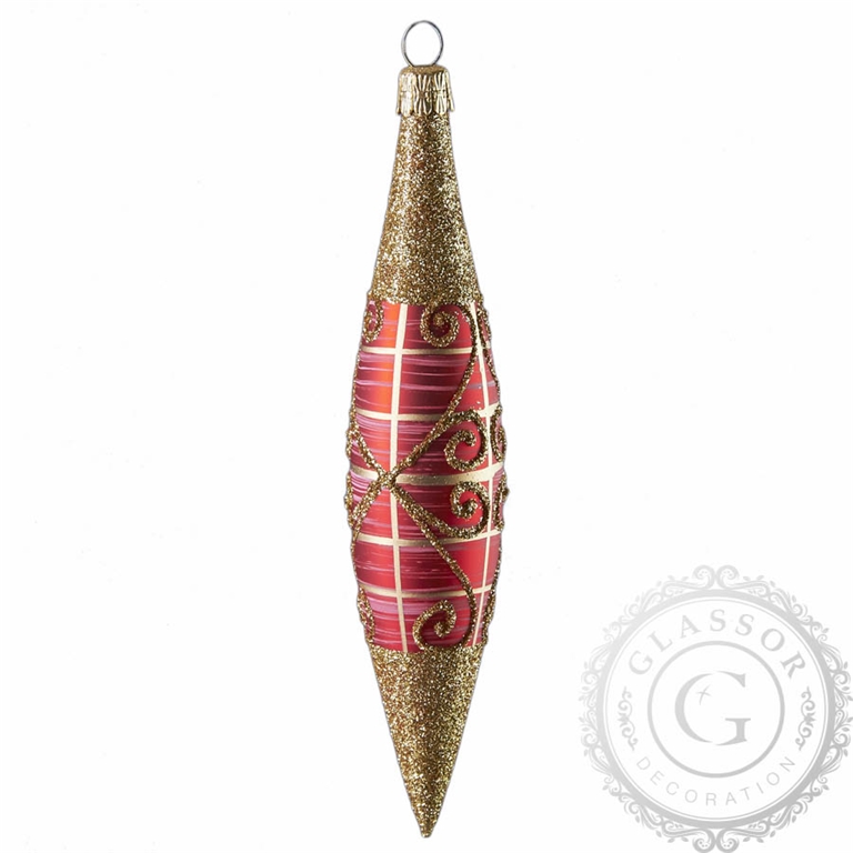 RUBY ICICLE WITH GOLD LATTICE