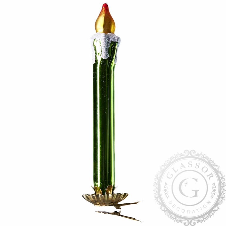 Green candle Christmas decoration