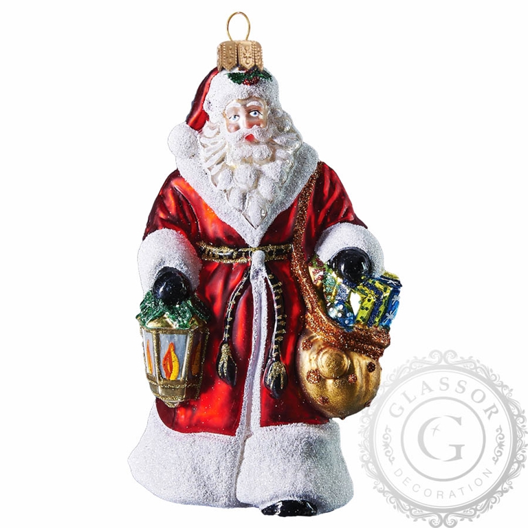 Christmas Santa figurine with lantern