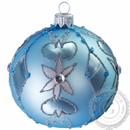 Turquoise Christmas bauble with décor