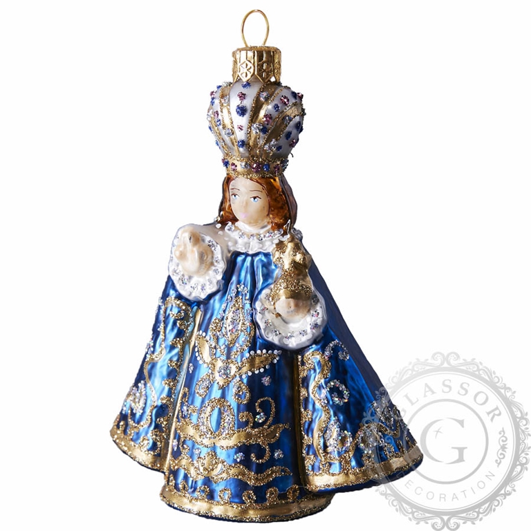 Infant Jesus of Prague in blue apparel