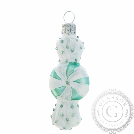 Glass candy mint-white
