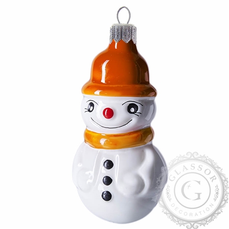 Snowman with orange hat