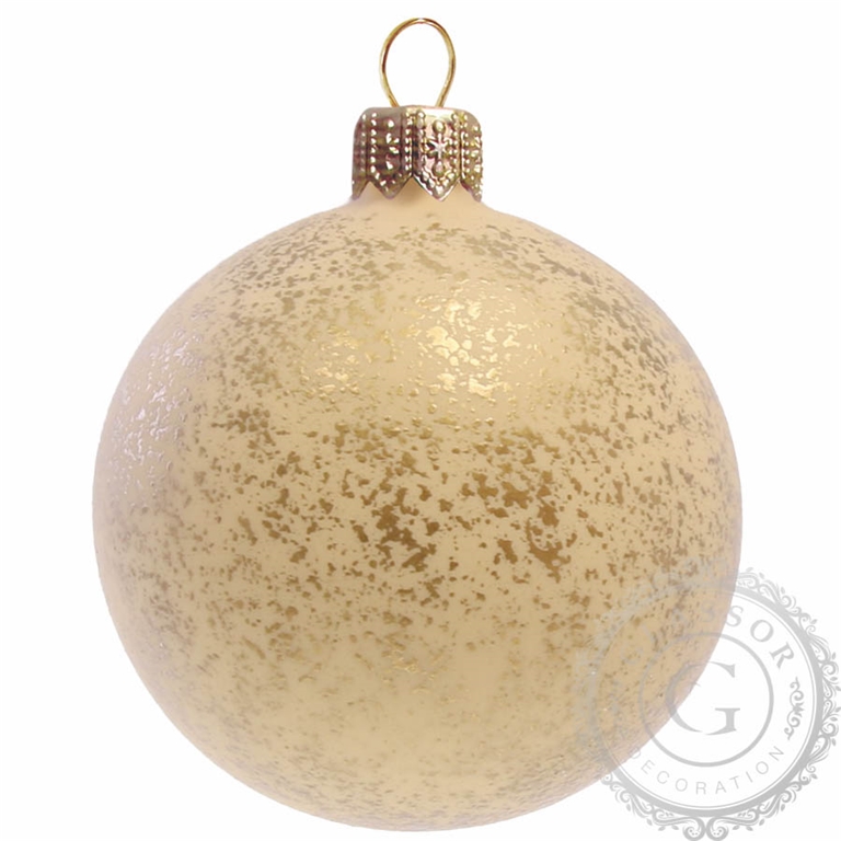 Christmas Decoration Cream Ball with Gold Décor