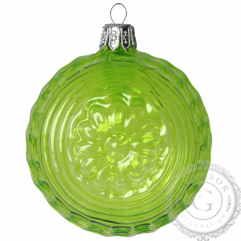 Glass ornament medallion green