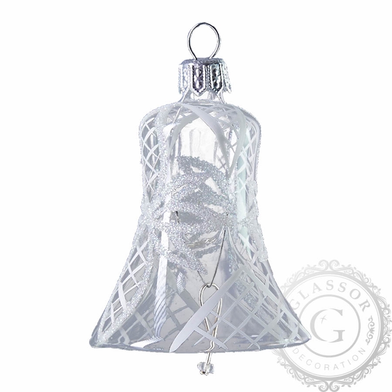 Clear bell with white flower
