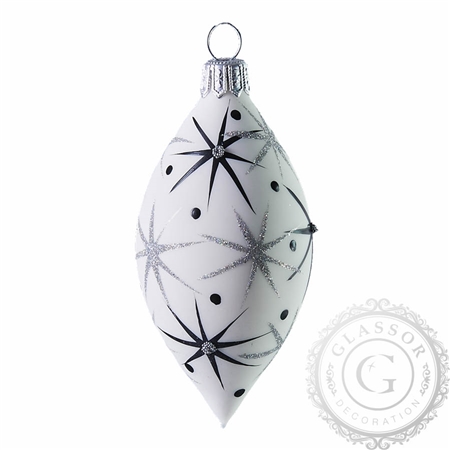 White Christmas olive with black star décor