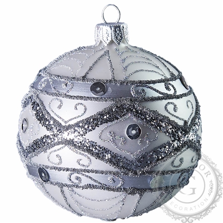 Silver Christmas ball with décor