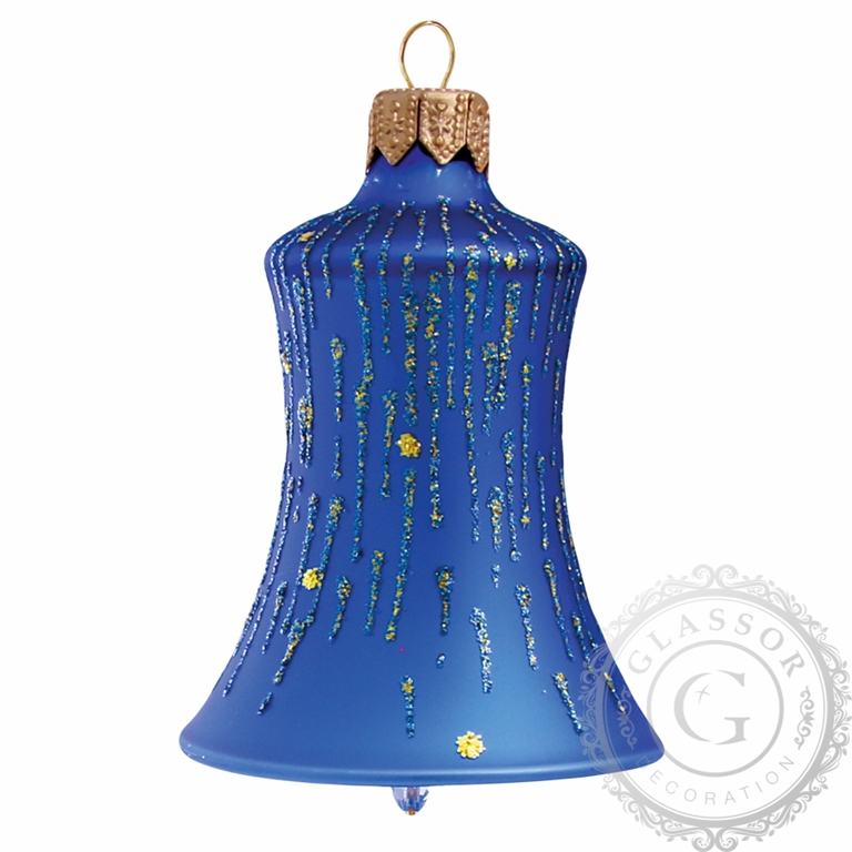 Blue Christmas bell with delicate decor