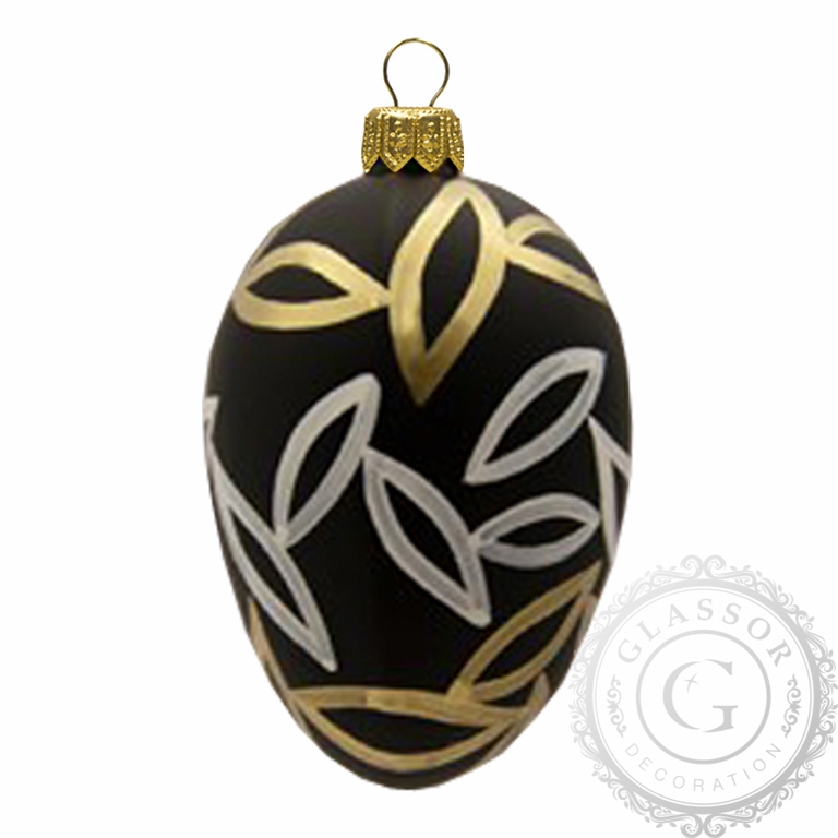 Easter Egg - black with leaves