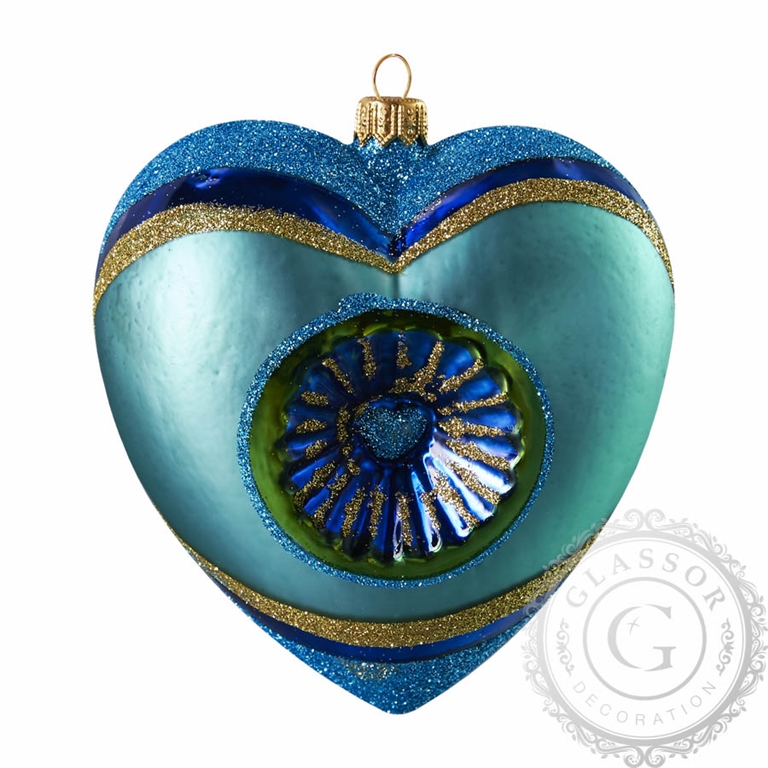 Christmas heart turquoise with reflector