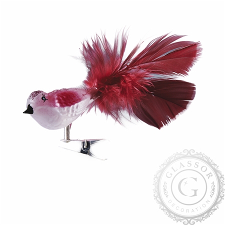Ruby Song Bird with Clip Attachment 