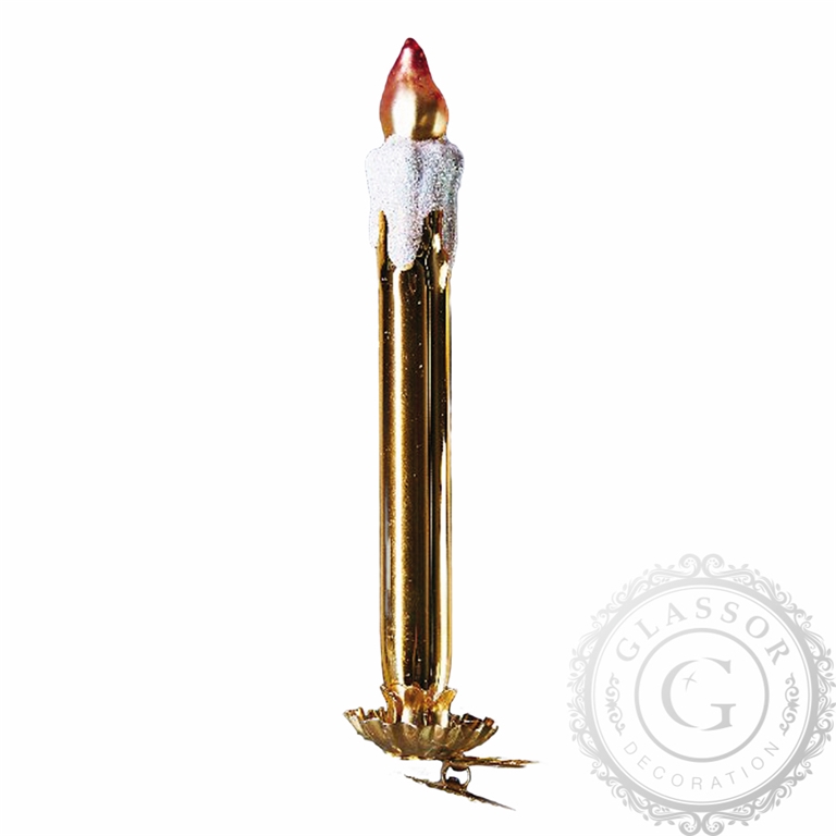 GOLDEN CANDLE WITH CLIP ATTACHMENT