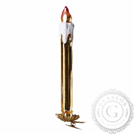 Golden candle with clip attachment