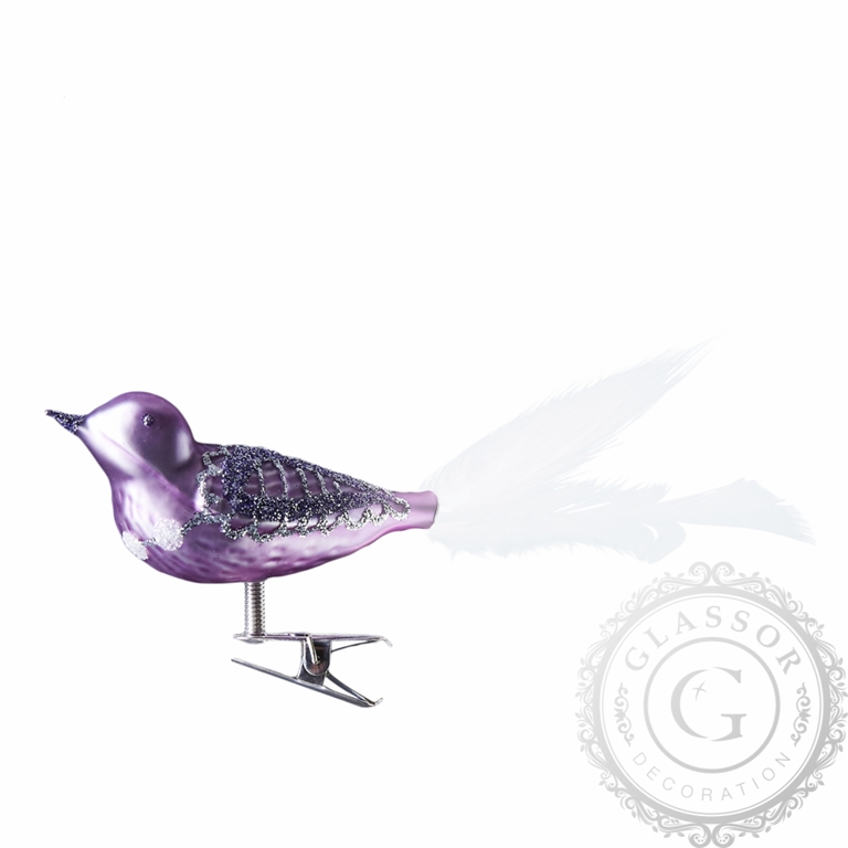 PURPLE SONG BIRD WITH CLIP ATTACHMENT